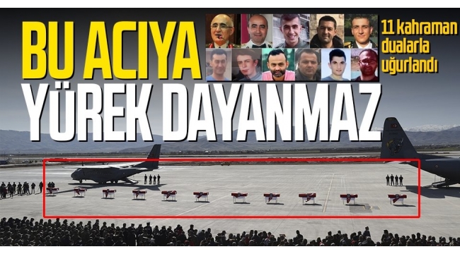 Bitliste meydana gelen helikopter kazasında şehit olan 11 asker için cenaze töreni