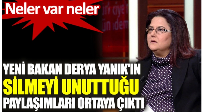 Yeni bakan Derya Yanıkın silmeyi unuttuğu paylaşımları ortaya çıktı. Neler var neler Kaynak 