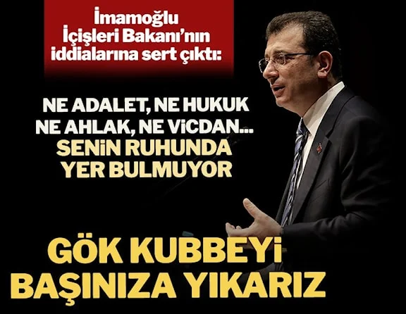 İBB Başkanı Ekrem İmamoğlu, Bakan Soylu'nun iddialarına zehir zembelek Sert sözlerle yüklendi…