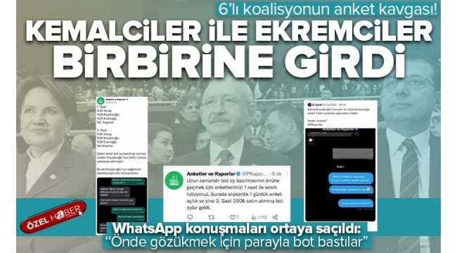 6'lı koalisyonun anket kavgası! Kemalciler ile Ekremciler birbirine girdi: "Önde gözükmek için parayla bot bastılar".