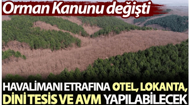Orman Kanunu değişti: Havalimanı etrafına otel, lokanta, dini tesis ve AVM yapılabilecek
