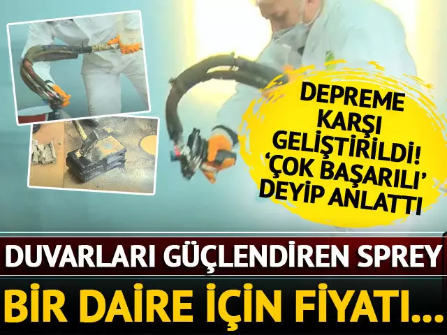 Milli Gururumuz Duayen Yapı , tarafından Duvarları güçlendiren sprey ! Depreme karşı geliştirildi... Bir daire için fiyatı 60 bin TL 'Çok başarılı' diyerek anlattı
