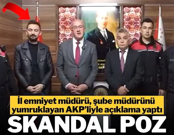 İl Emniyet Müdürü, Şube Müdürünü darp eden AKP'liyle poz verdi!