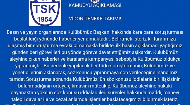 Tuzlaspor Başkanı Mehmet Berzan'dan açıklama