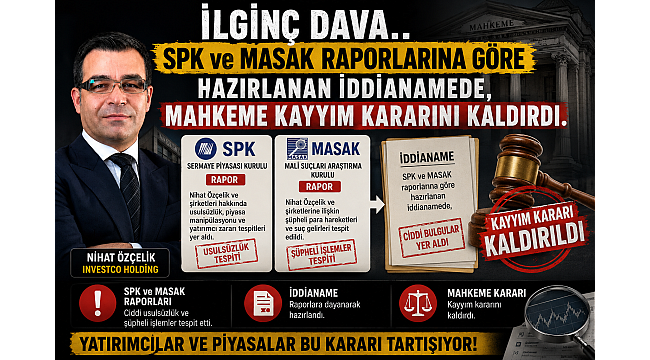 İLGİNÇ DAVA ..SPK ve MASAK RAPORLARINA GÖRE HAZIRLANAN İDDİANAMEDE ,MAHKEME KAYYIM KARARINI KALDIRDI.